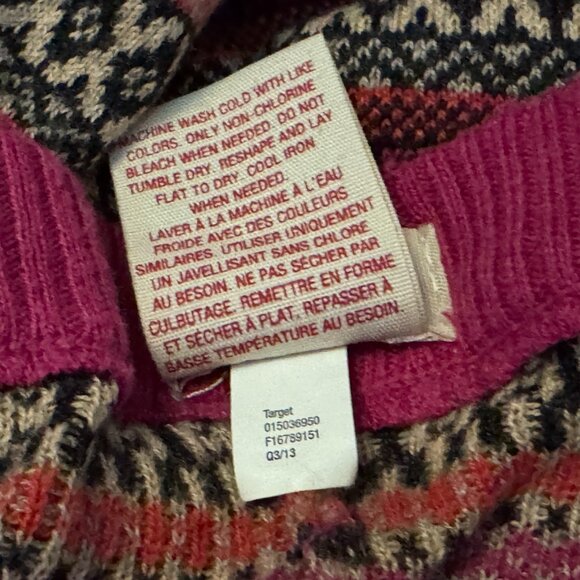 Mossimo Supply Co. Fair Isle Style Sweater Leggings, Pink/Orange Geometric, XL - Picture 10 of 10